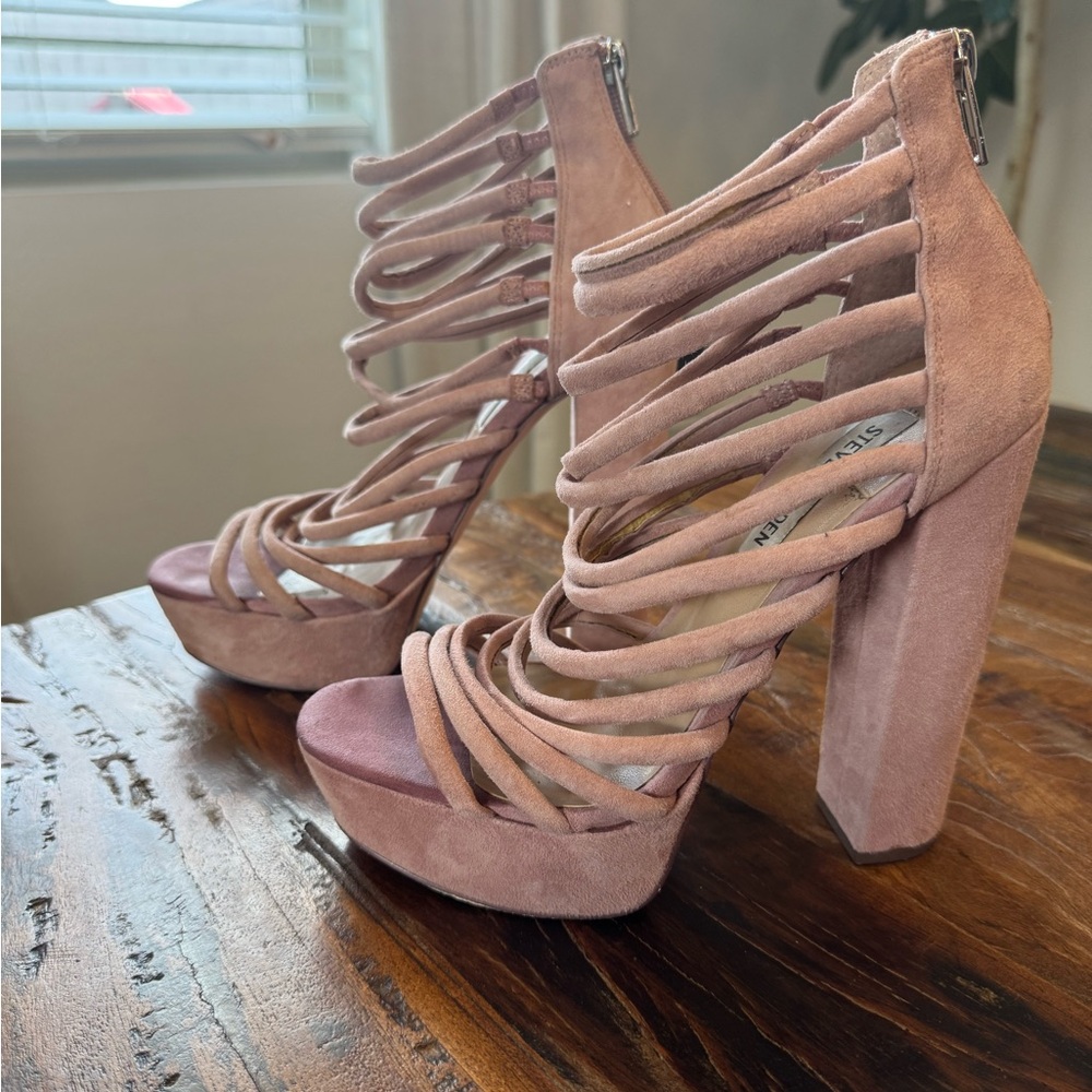 Steve Madden Blush Strappy Platform Heels